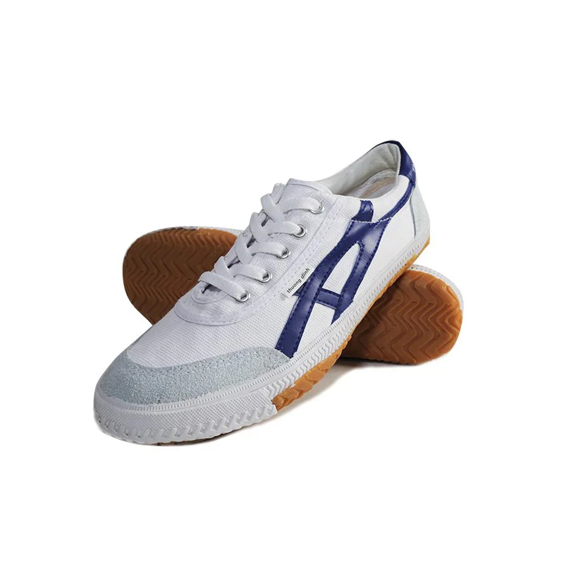 Giầy Vải Thượng Đình KK14-1 Trắng Sọc Xanh Chính Hãng